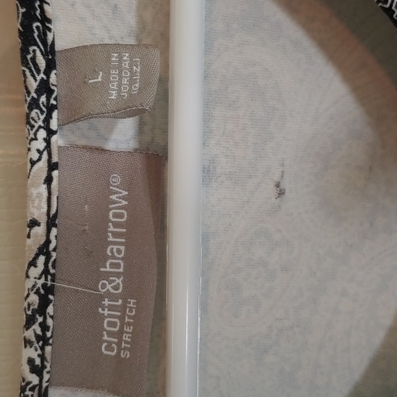 Croft & Barrow Stretch Blue Tan Paisley Active Tank Top Undershirt Size L - Picture 2 of 6